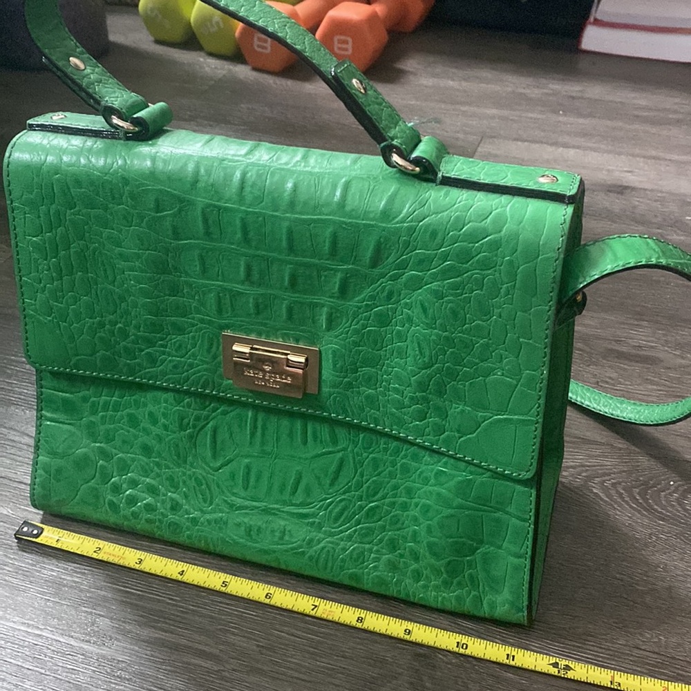 Kate Spade Green Crocodile Leather Darcy top handle - Picture 4 of 16